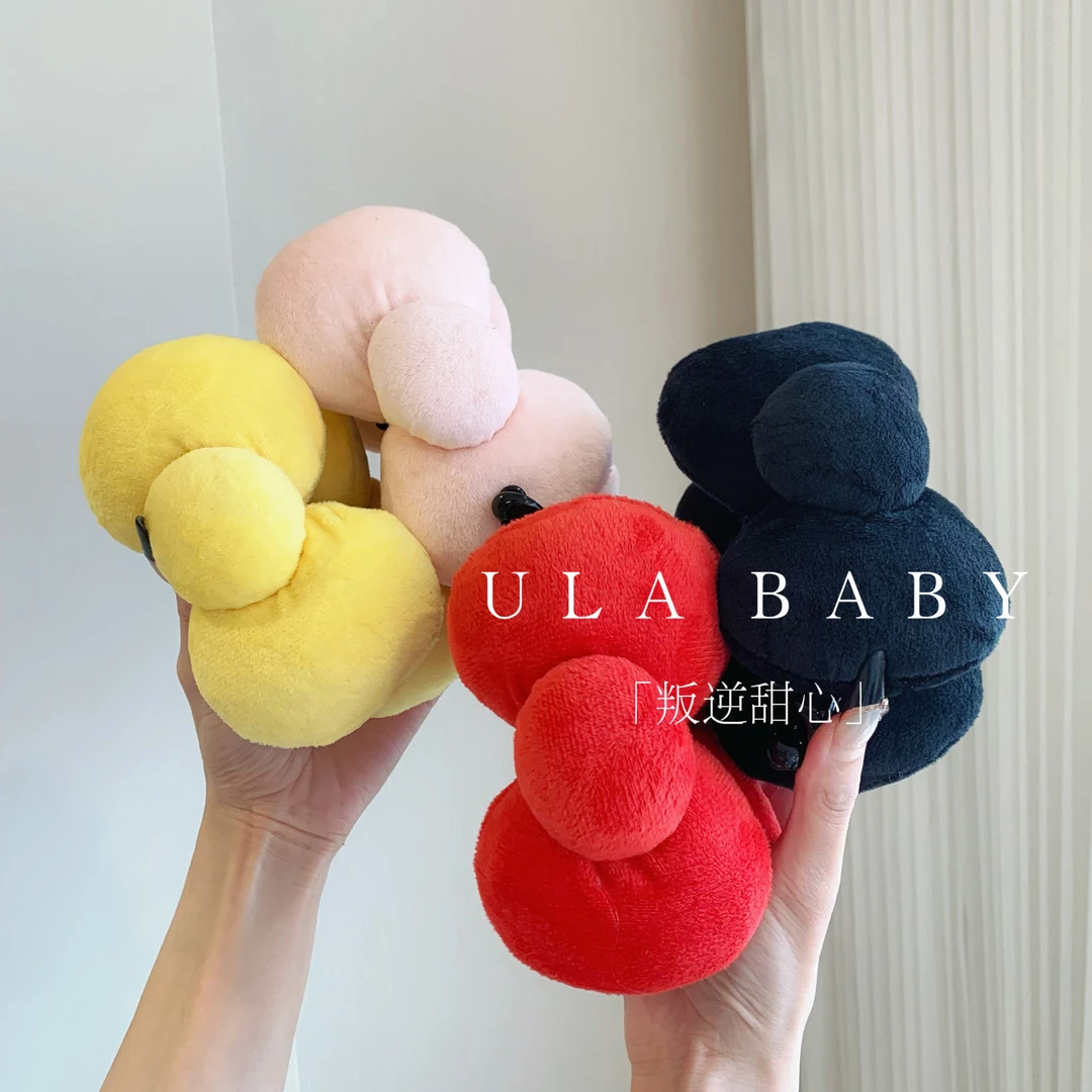 【喜儿ula】11-15-4「叛逆甜心」少女毛绒蓬蓬蝴蝶结甜美香蕉夹