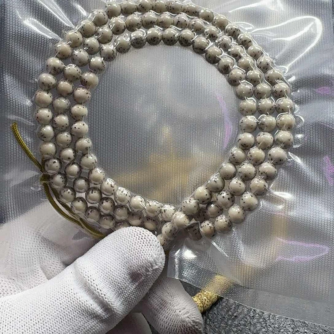 星月菩提手串透****发星月菩提7mm石玉料圆珠