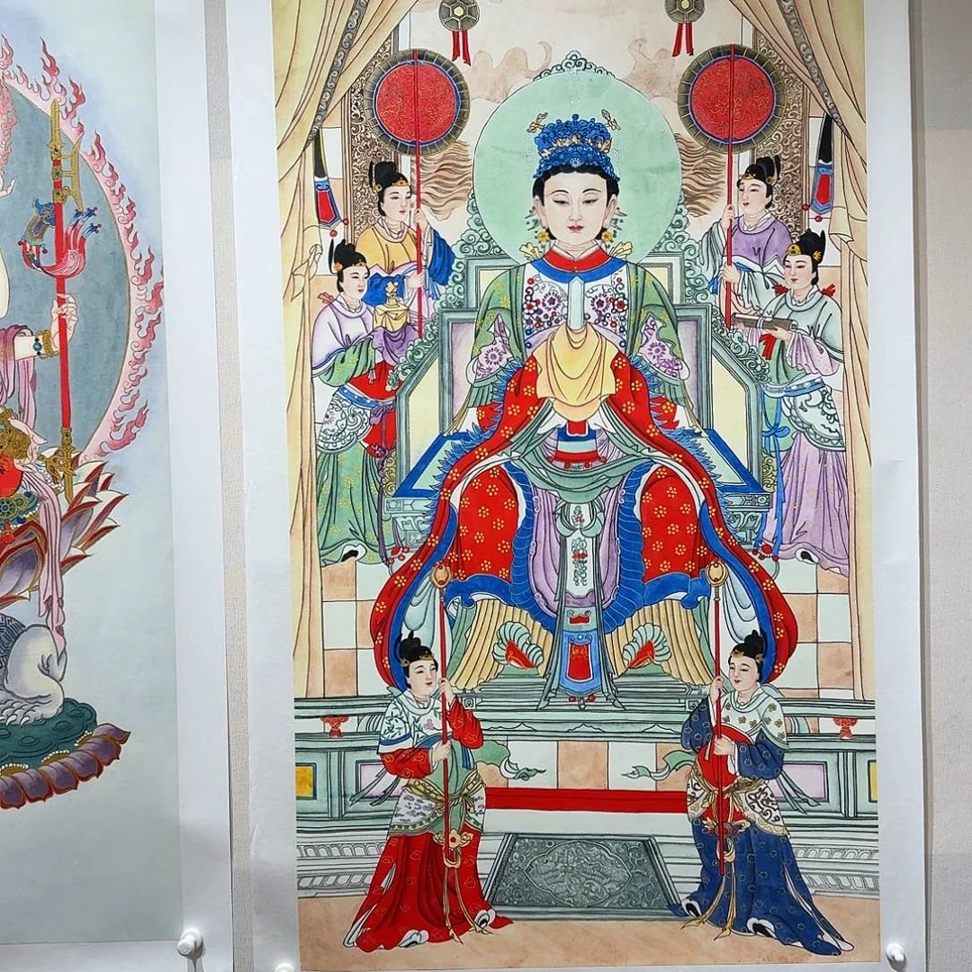 全***涵国画碧霞元君一副作品