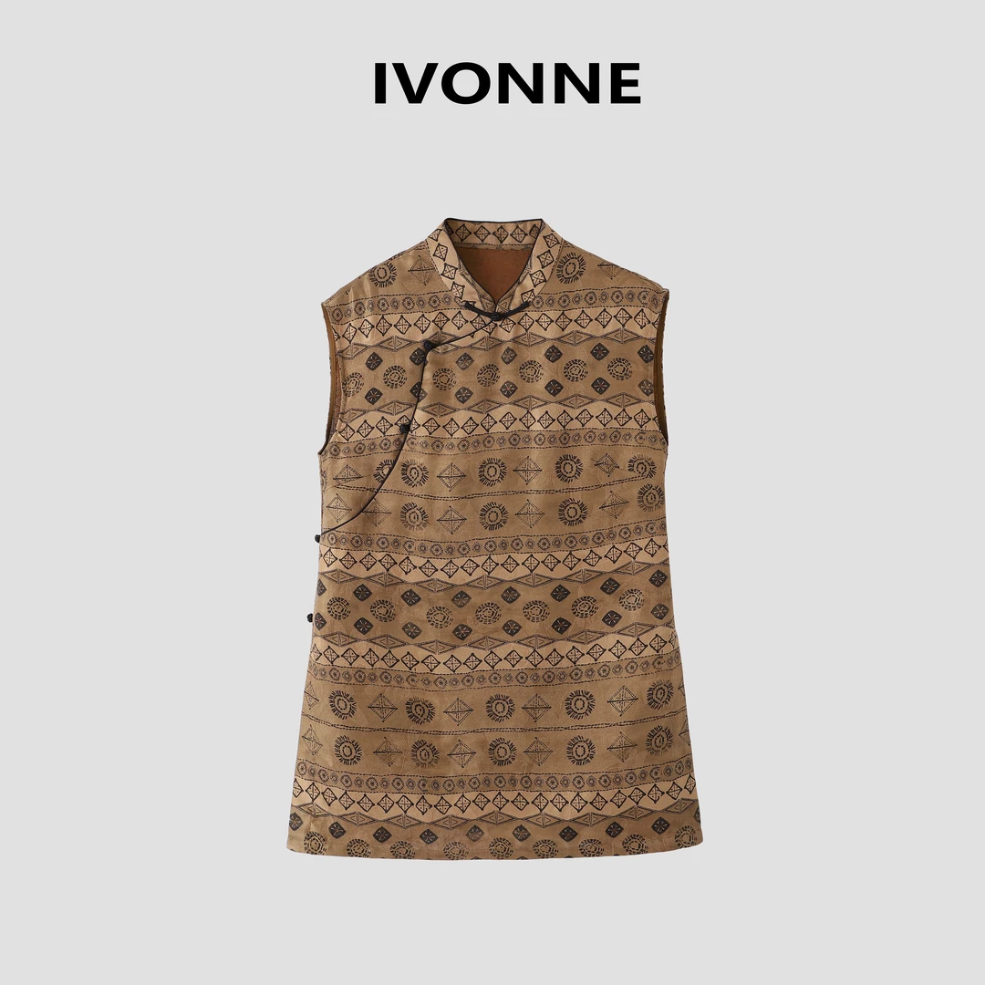 IVONNE｜泠音入梦 香云纱花罗 2025夏季 100桑蚕丝 奥黛旗袍上衣