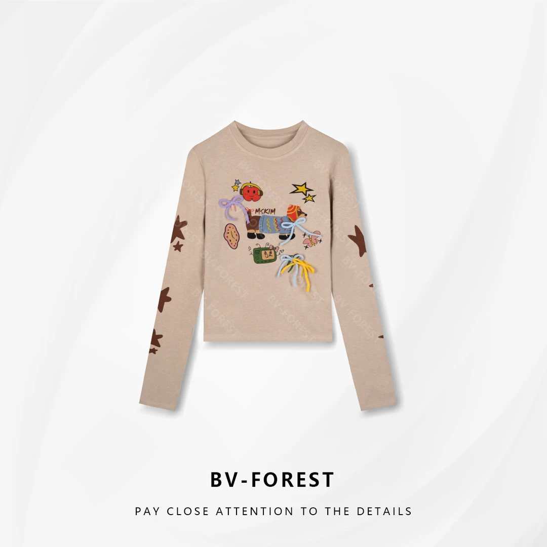 BV-FOREST“枫糖拿铁”秋冬款保暖软糯百搭修身显瘦减龄T恤BV-T0753
