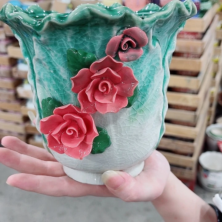 有孔，凑10元包邮陶瓷花盆发货！