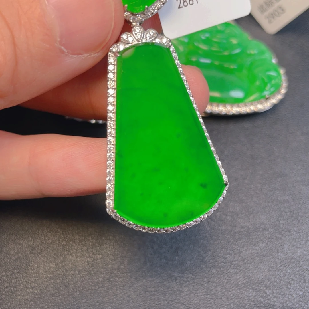 翡翠银S925镶嵌吊坠(不含链)