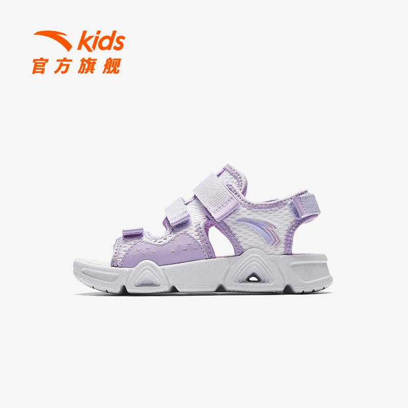 安踏儿童女小童沙滩鞋2025夏季新款防滑耐磨儿童时尚休闲露趾凉鞋