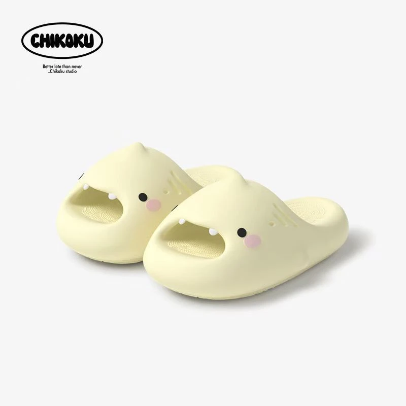 H高颜值二代小萌鲨拖鞋女夏季户外穿可爱居家厚底增高不滑不臭F87