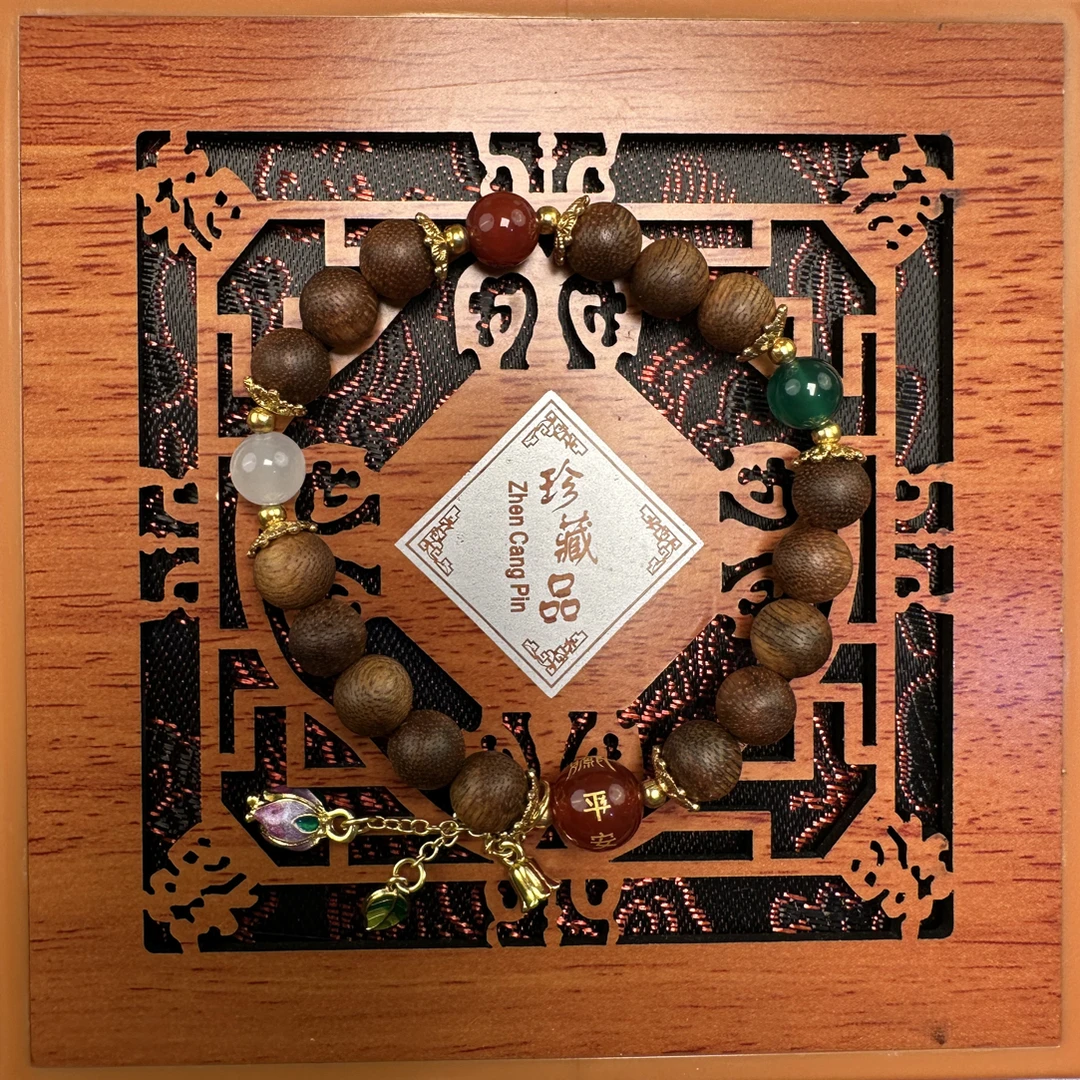 沉香天然菩萨棋手工DIY单圈手串0.8/11克加