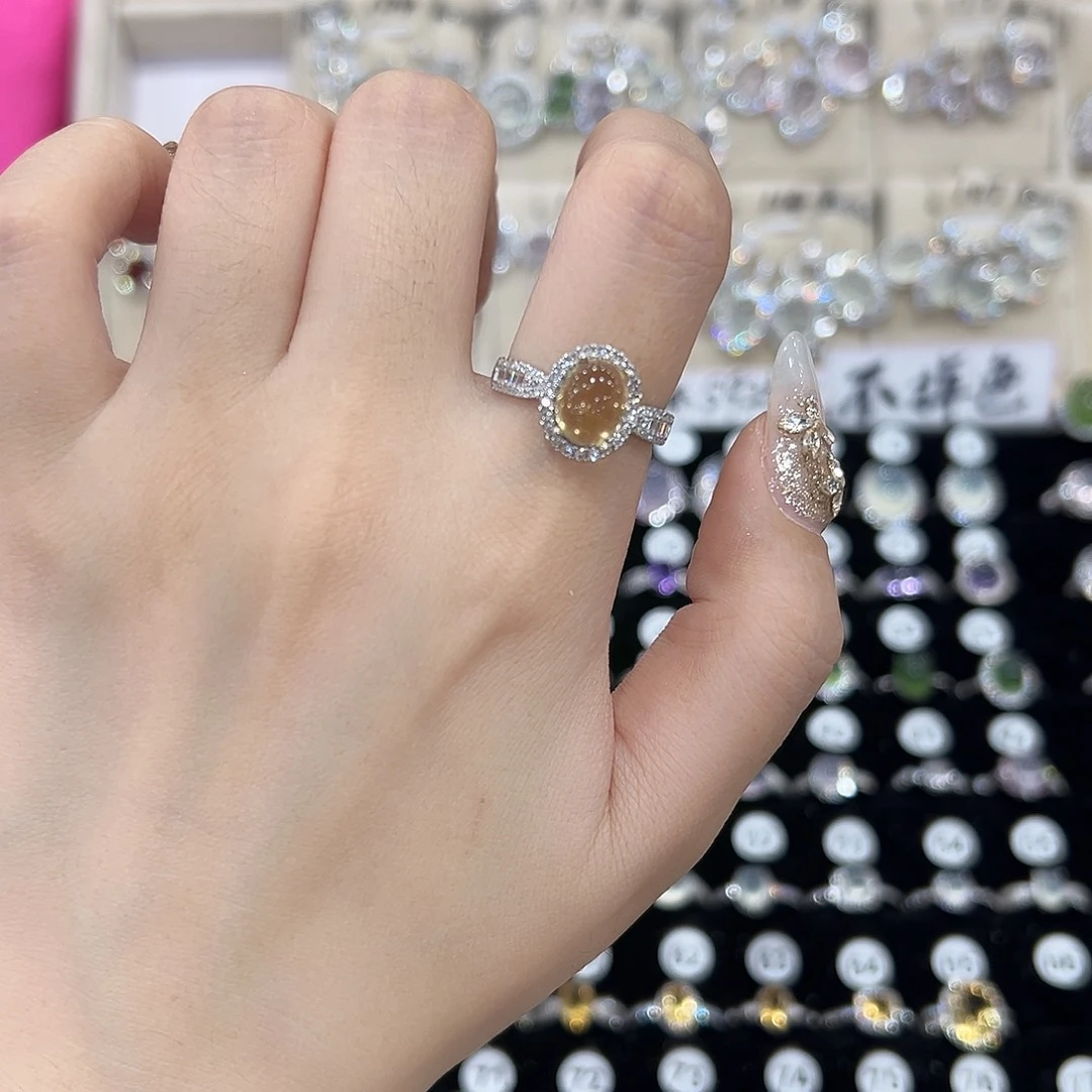 M***i黄晶银S925镶嵌戒指