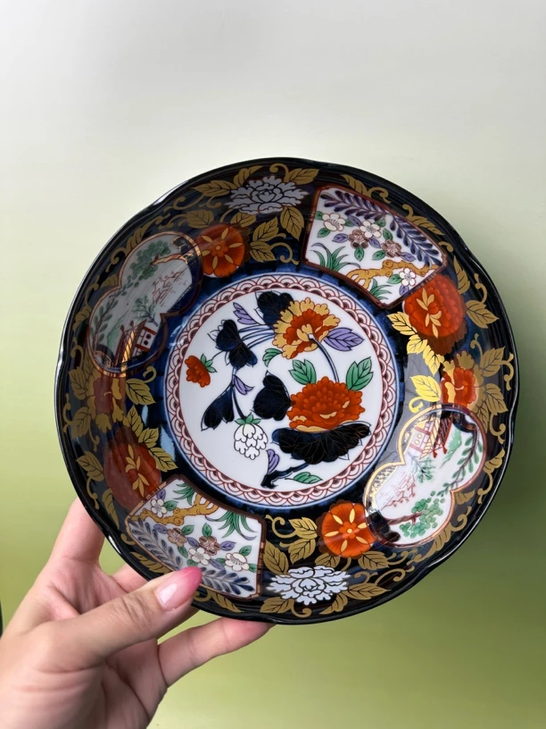 【一起淘儿】菜盘吾山窑大钵高端宫廷风金彩牡丹装饰好物盘子陶瓷