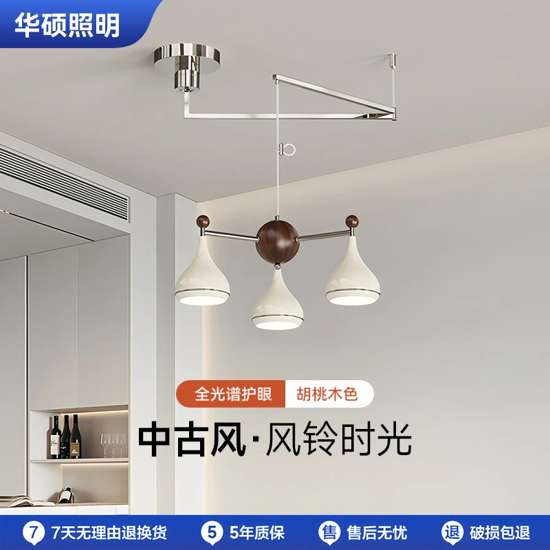 华硕中古风复古吧台餐厅可调节方向位置美式三头吸顶灯卧室吊灯