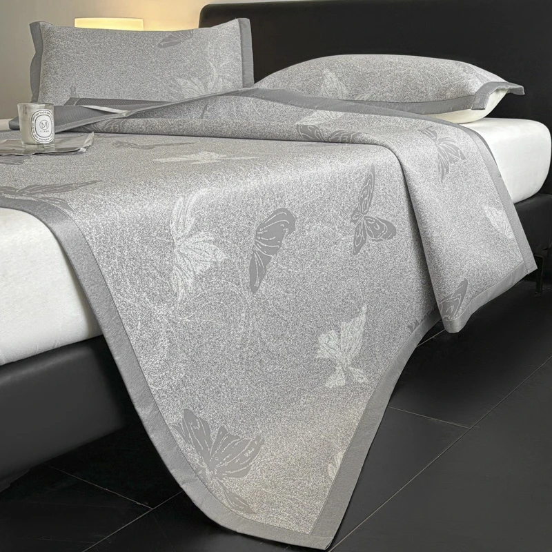 夏季A类pe提花凉席软席透气冰丝家用软凉席可折叠机洗水洗空调席