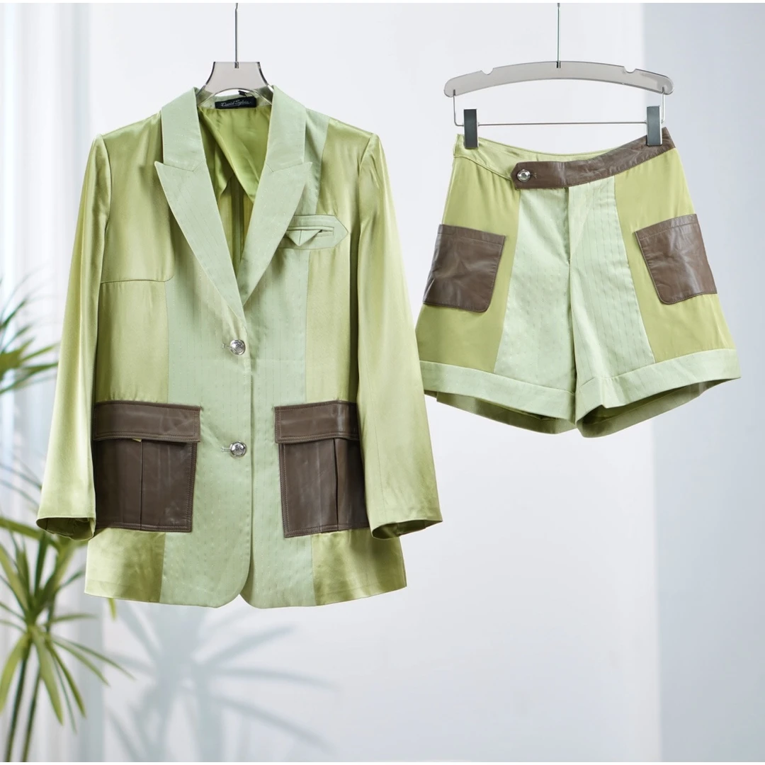 黛系列   E625  女装简约时尚套装果绿200050