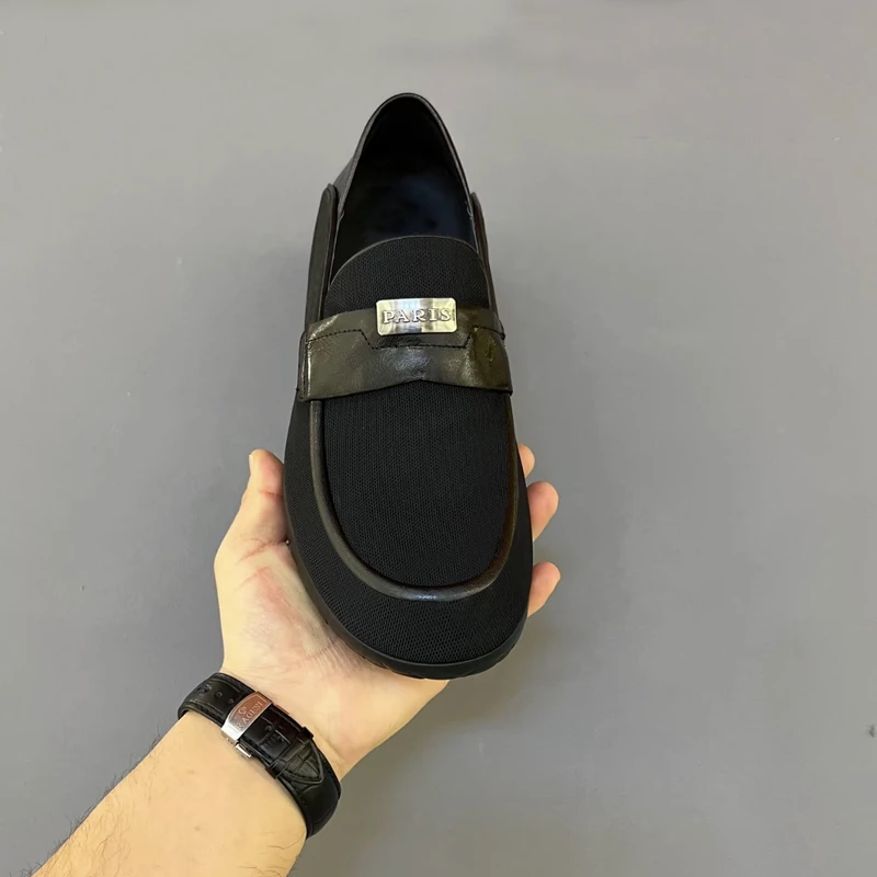 新款夏季透气百搭休闲网鞋一脚蹬时尚舒适潮鞋轻便懒人鞋男士高级