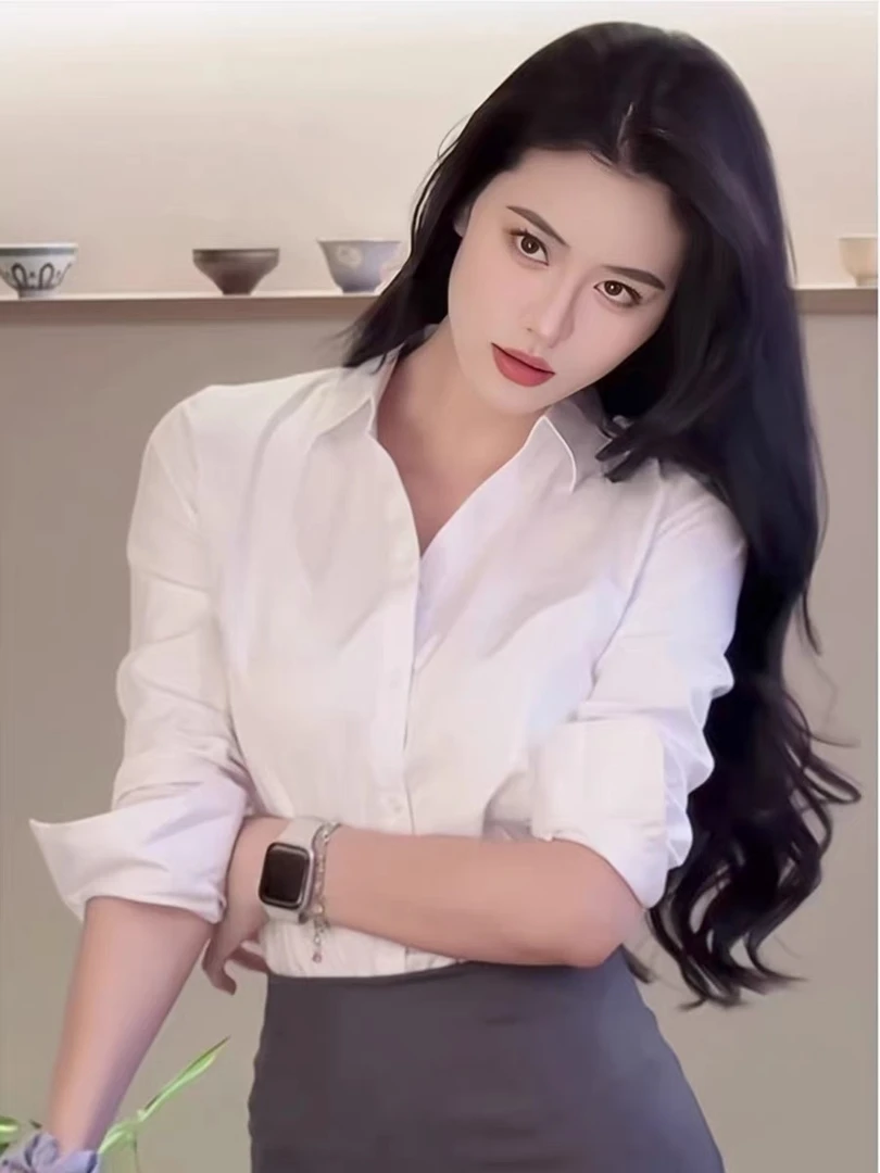 【901-1000编码点这里】春夏新款气质长袖白色衬衫女