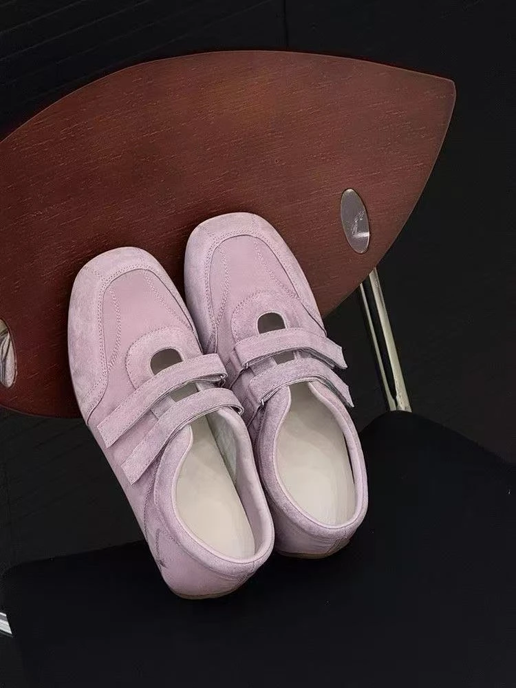 2025新款冰淇淋紫色芭蕾徳玛丽珍徳训鞋内增高舒适耐磨