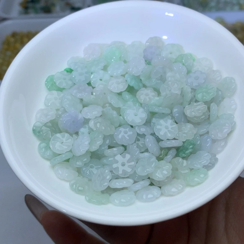 【闪购商品】翡翠手链未镶嵌卡9冰花花50颗