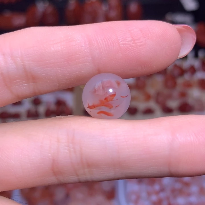 南红玛瑙未镶嵌珠宝半成品12.8mm单珠