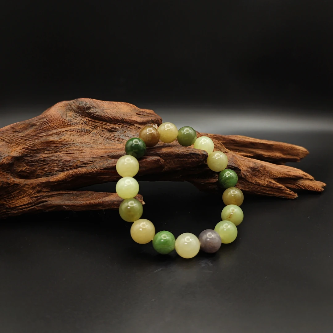 和田玉圆珠多宝手串（0336）