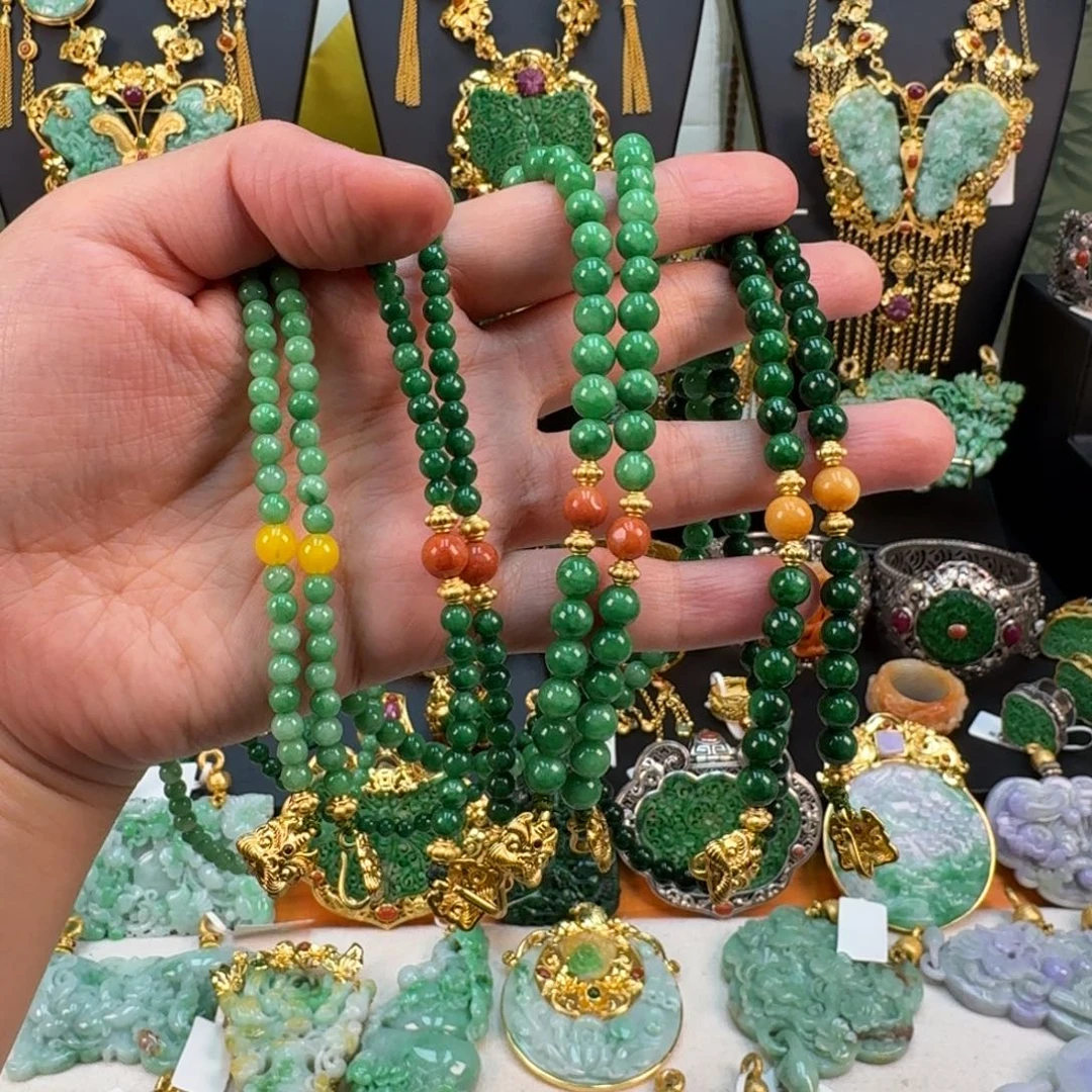 翡翠未镶嵌颈饰万能链 多样性发一