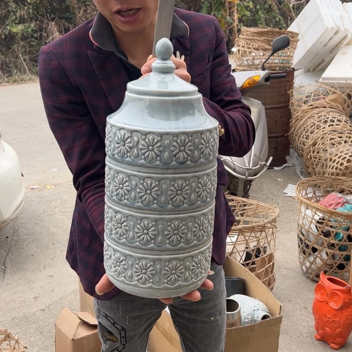 摆件高度38厘米口径10厘米微瑕捡漏