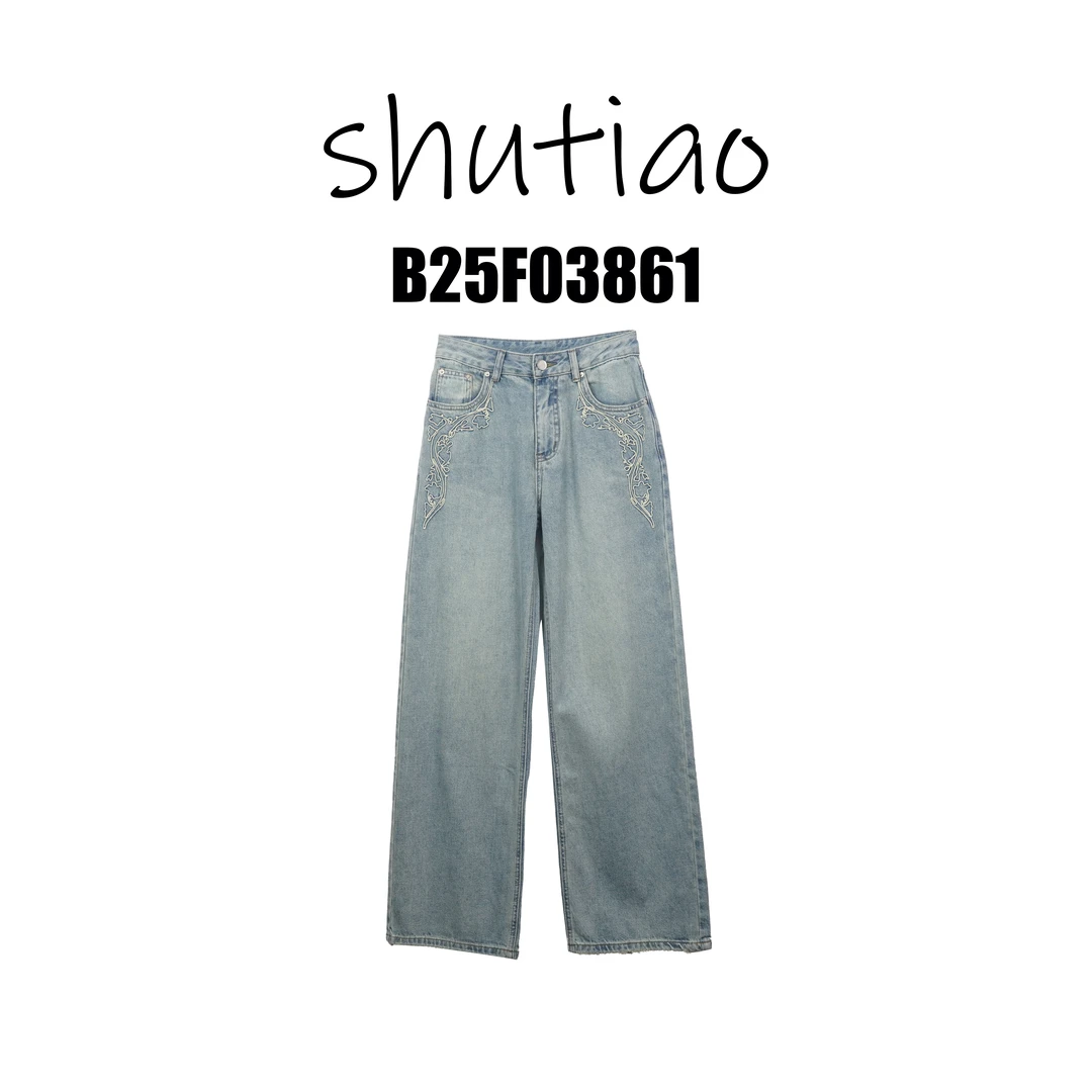 【SHUTIAO】2025夏季：新款小众设计款裤子B25F03861