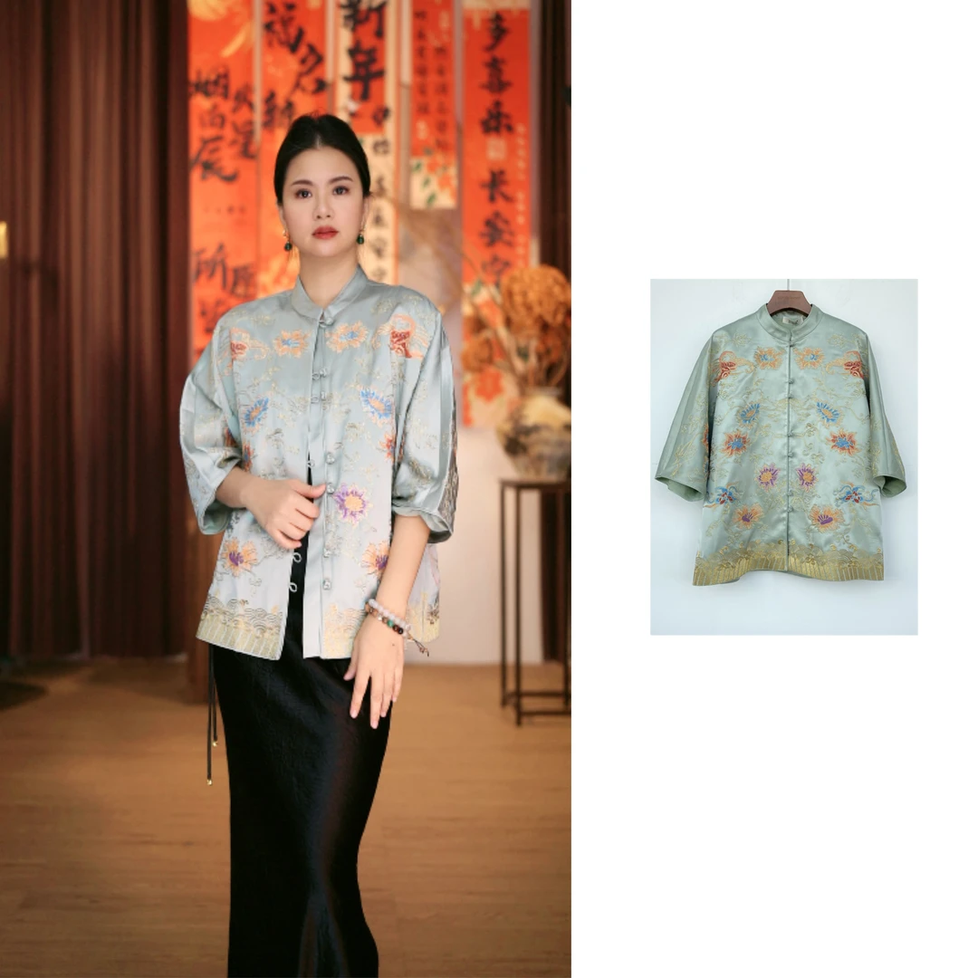 【25H480702K外套】醋酸满绣中式外套