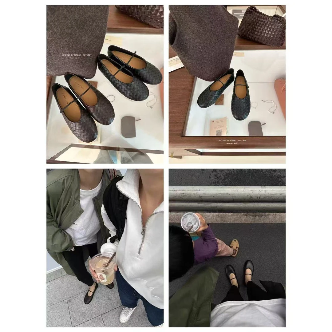 J-126-3#秋冬氛围感~文艺小众超柔软好穿编织玛丽珍单鞋（福利）