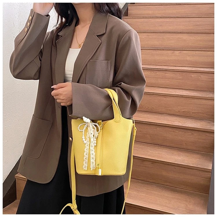 斜挎包2025时尚手提包新款百搭单肩菜篮子高级包包休闲水桶包婚包