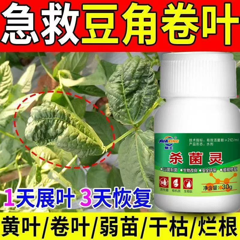 花叶卷叶黄叶病豆角病毒病专用药葱干尖黄叶专用药花生膨壮粒粒饱
