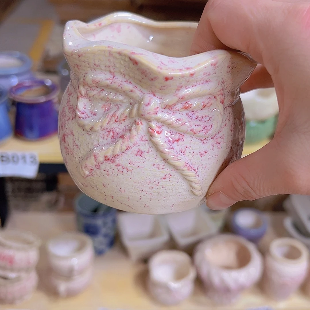 红陶陶瓷花盆当场满12包邮