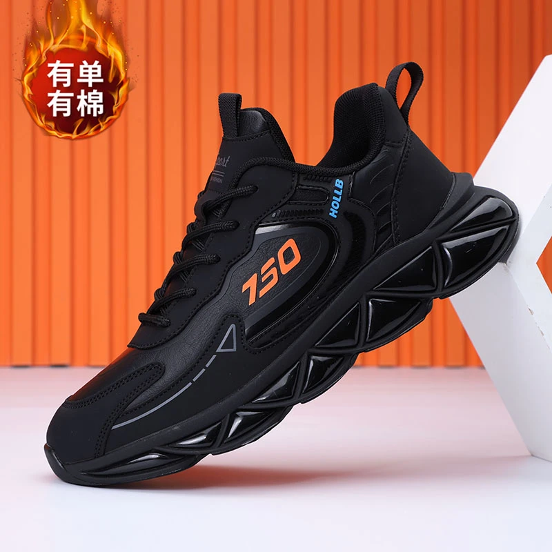 优乐道2025秋冬新款皮面防水软底运动鞋特大码时尚百搭男士休闲鞋