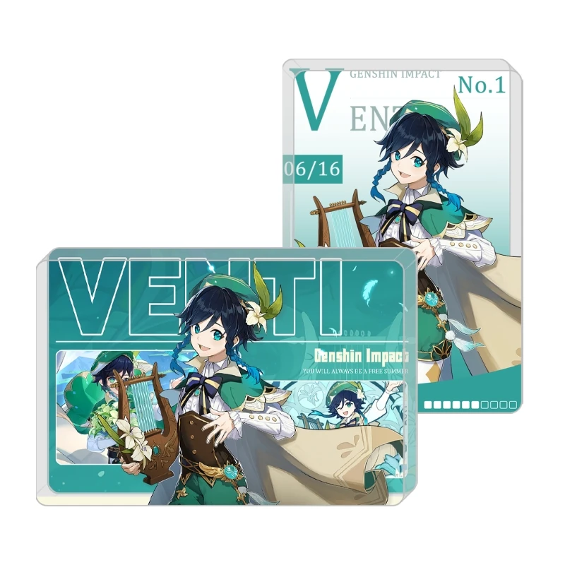 原神温迪人物周边水晶砖亚克力砖高透精美桌搭摆件12*8*1.5cm