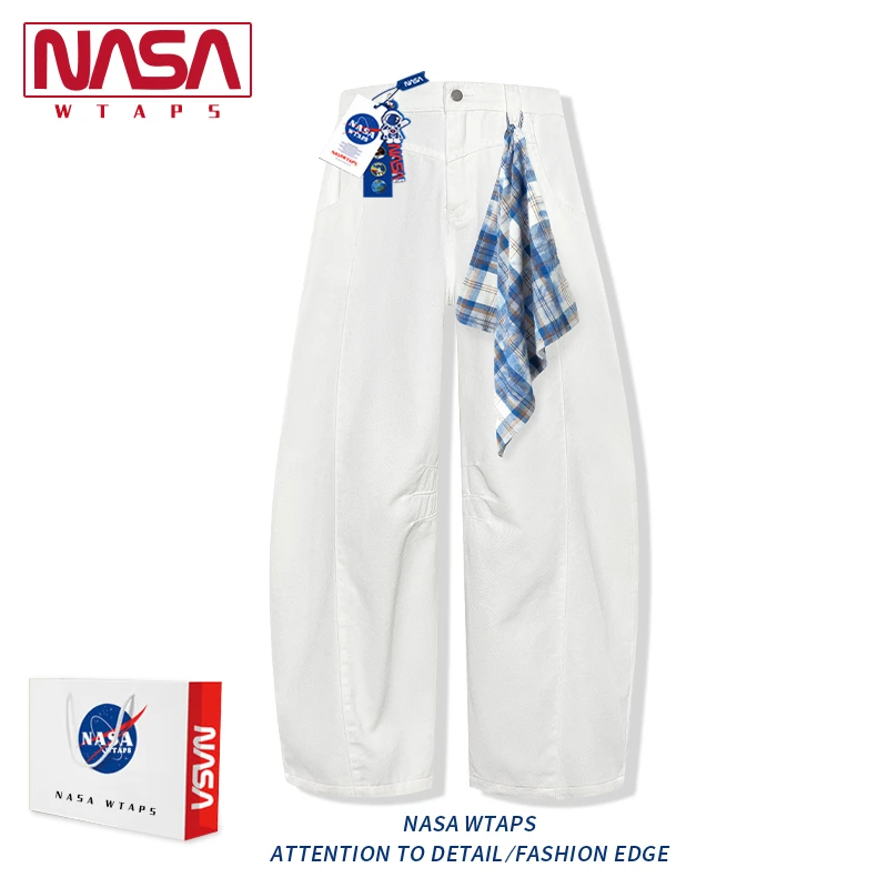 NASA WTAPS美式水洗复古男士牛仔裤秋季新垂感直筒高街宽松休闲裤