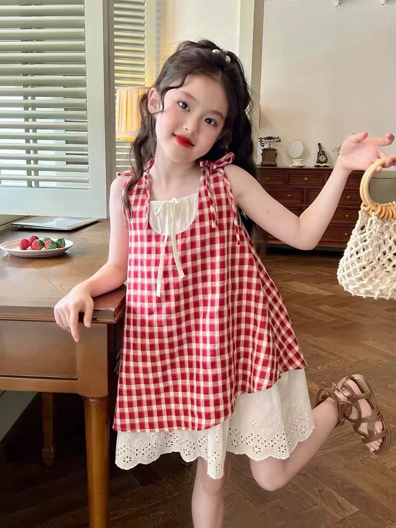 【40】 -女童学院风套装夏季2025新款儿童服装卡通两件套346