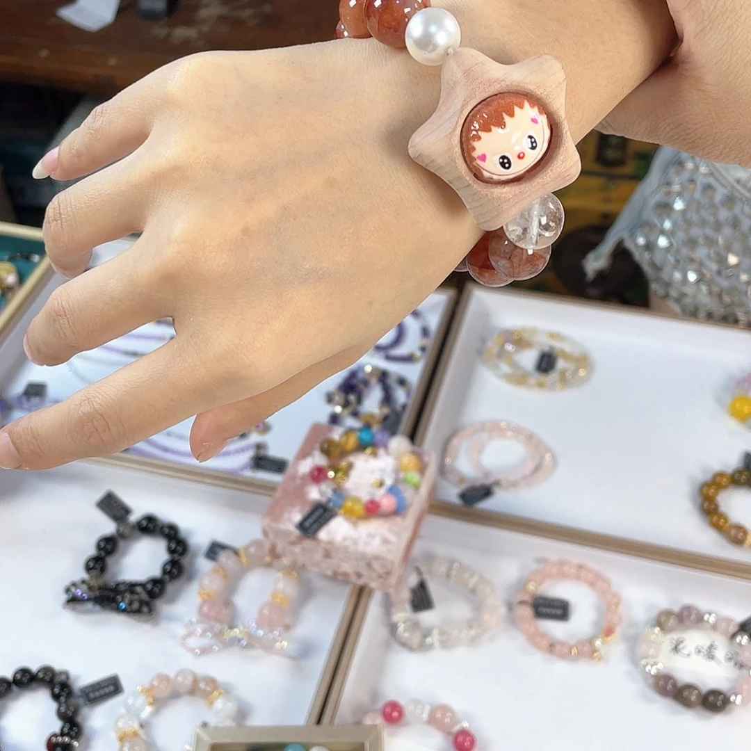 水晶手链银S925镀金镶嵌