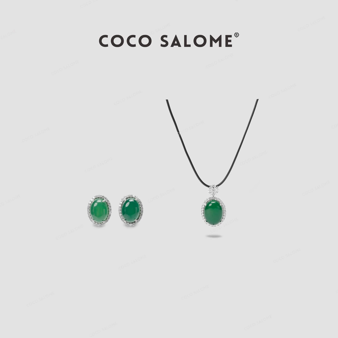 铜合金皮质项链 COCO SALOME新国风蛋面耳环项链女毛衣链 B148