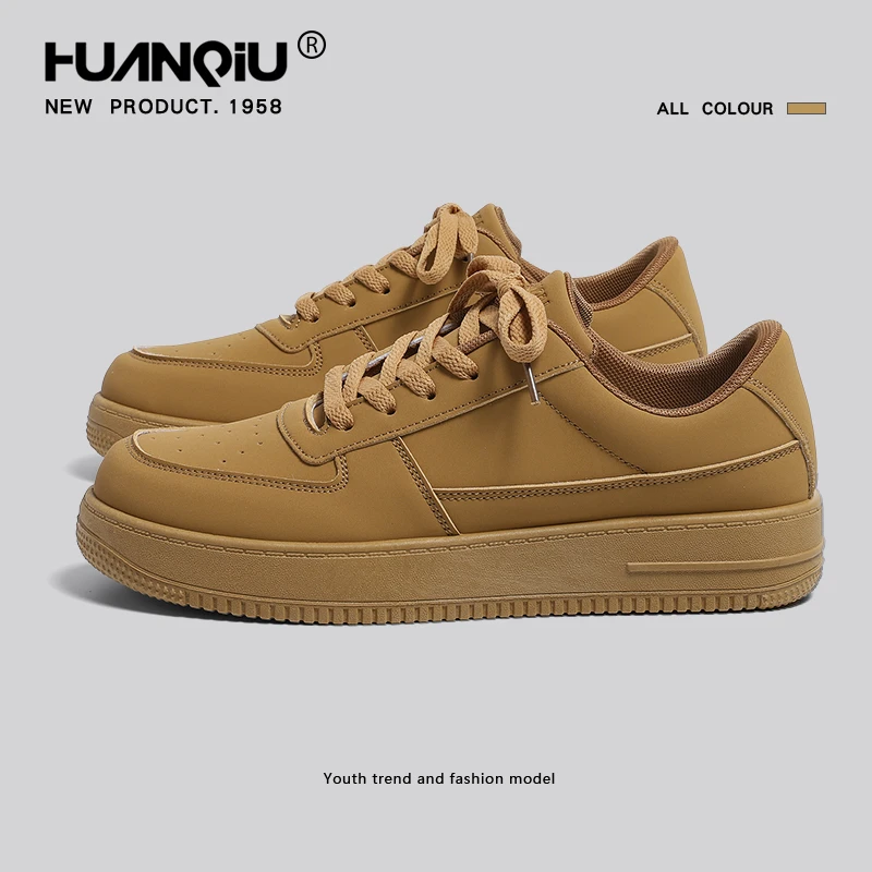 环球国潮厚底板鞋男款2025新款秋季小众学生休闲运动百搭鞋子男鞋