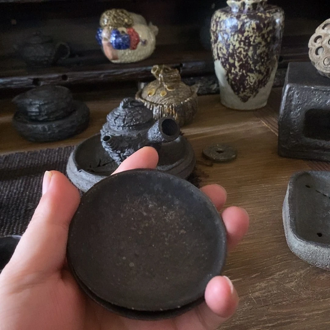 油***花手工制作柴烧茶具
