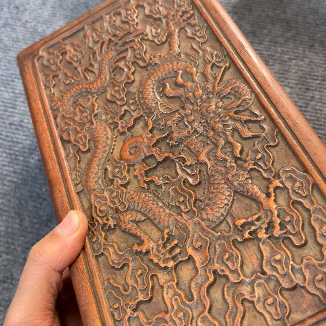 木缅甸花梨雕刻收纳盒