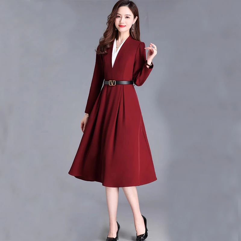 长袖连衣裙女春秋2025年新款定制气质名媛女神范高端奢华春装裙子