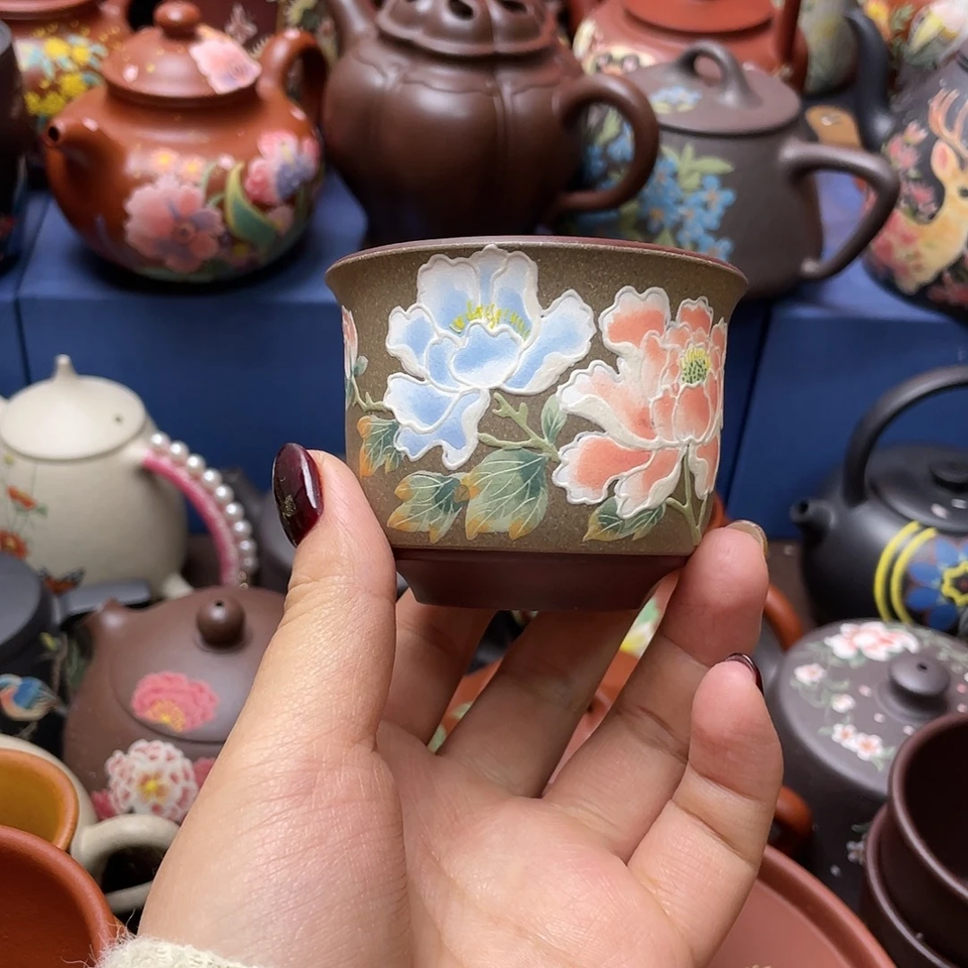 茶杯红泥紫砂主人杯100cc