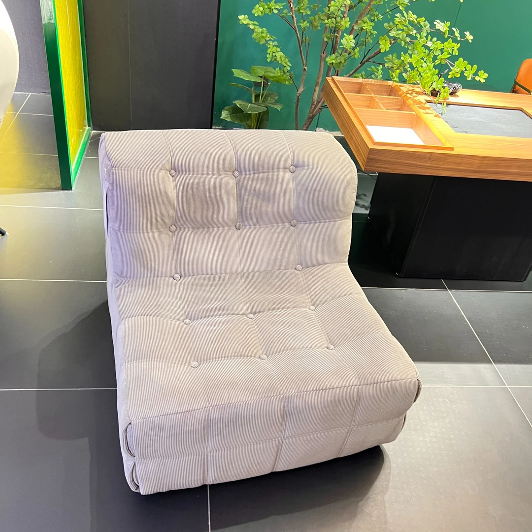 佰廷佰廷网红小户型懒人休闲沙发灯芯绒方块棉花糖奶油风单人躺椅