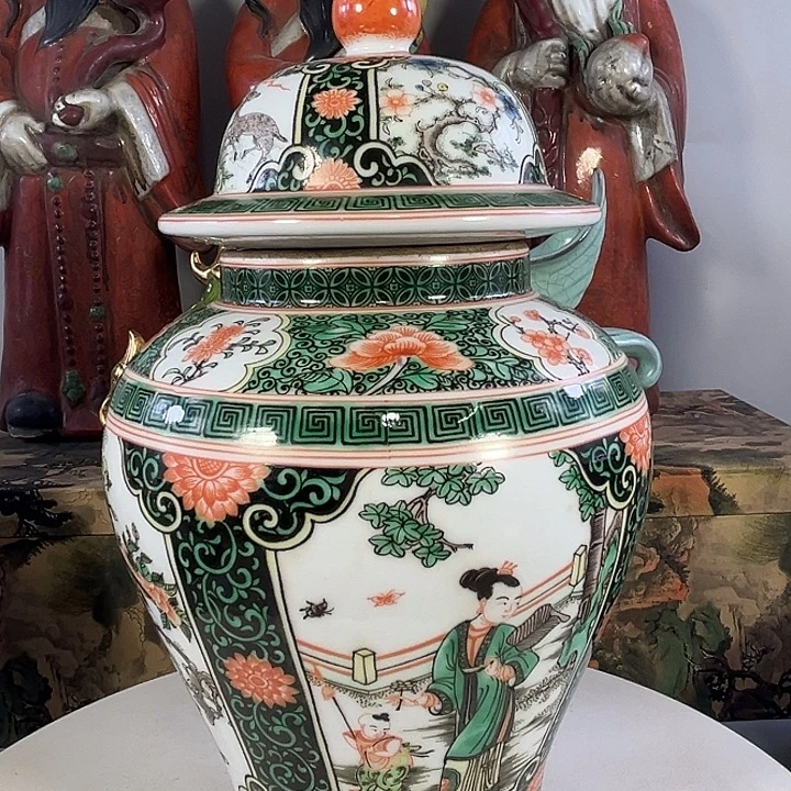 瓶五彩开窗人物花卉将军罐