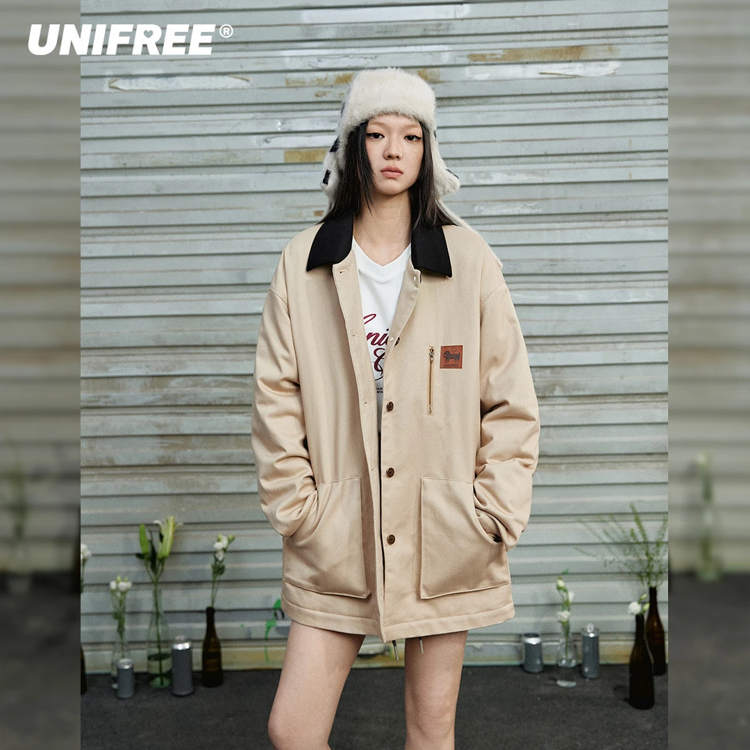 unifree【夏夏专属】拼接保暖休闲棉服外套U244O735G1W1