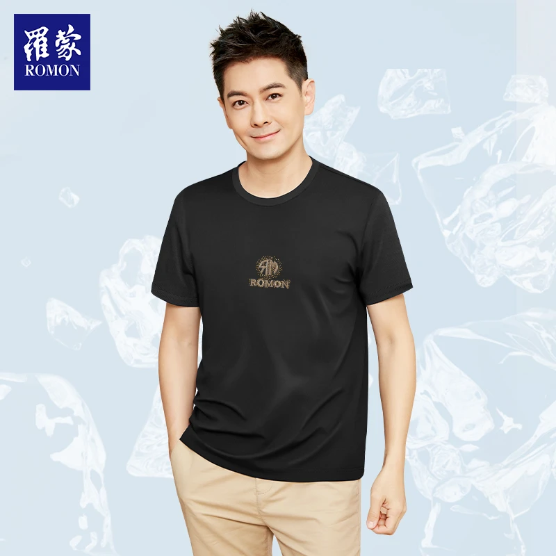 【QPTY】罗蒙男款七彩钻轻奢系列丝光圆领TXR31033