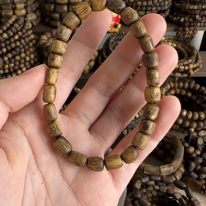 珠串奇楠沉香06随性桶珠单圈4.29克