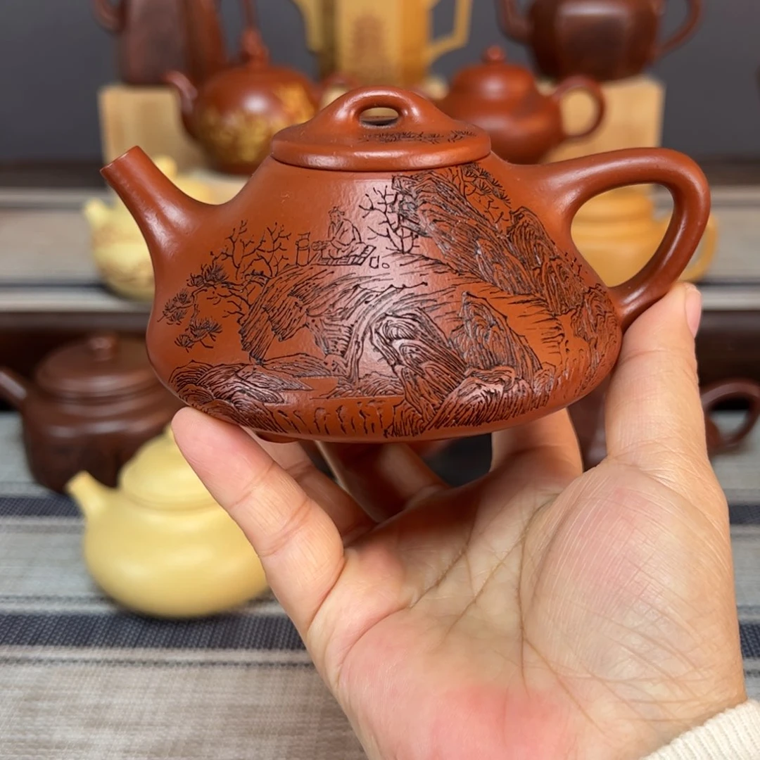 茶壶紫砂子冶石瓢全手工