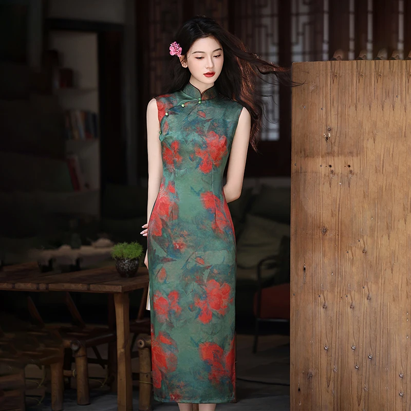 尘记旗袍改良款【芳华】夏季高端精致国风名媛修身显瘦气质连衣裙