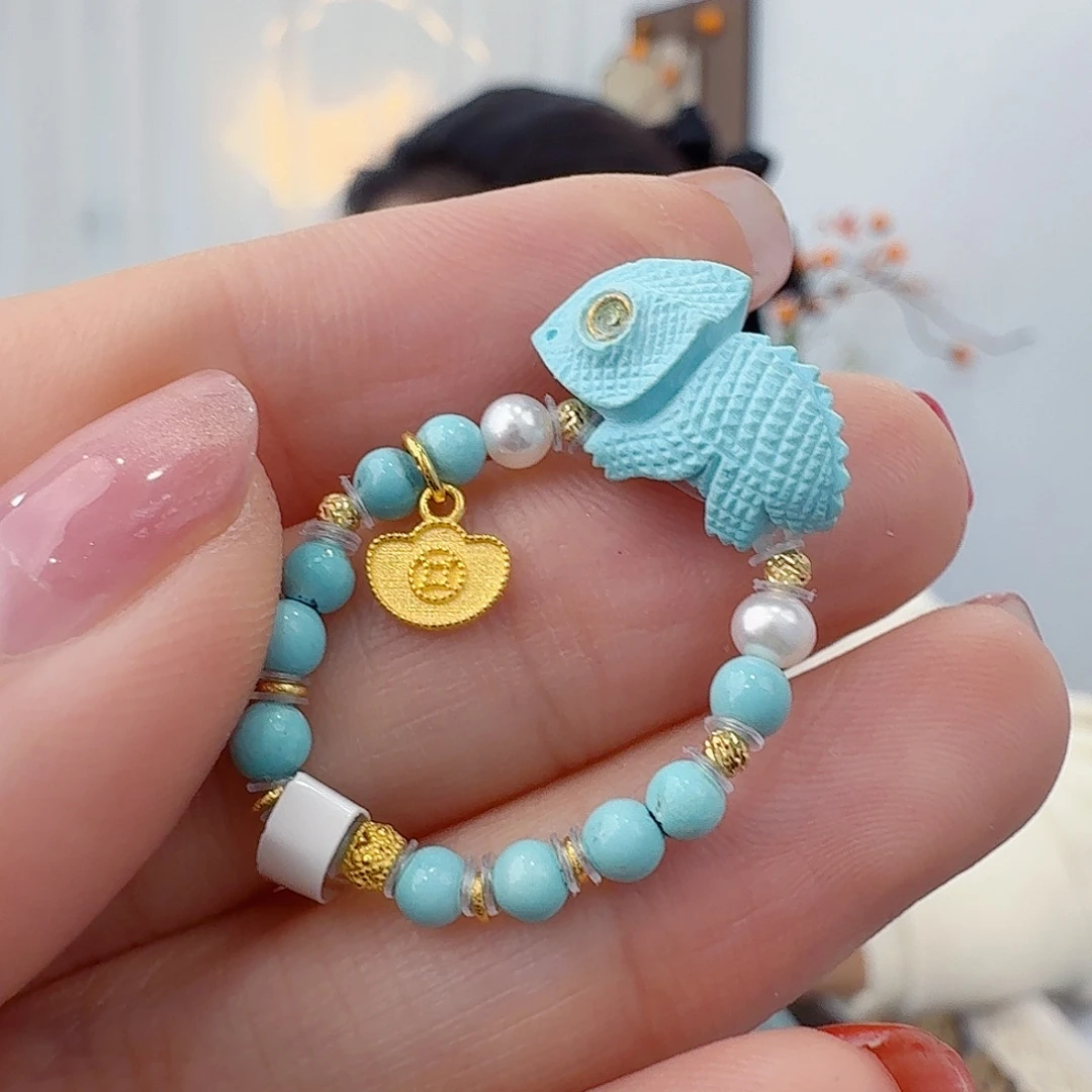 绿松石18K金镶嵌珠宝奇石