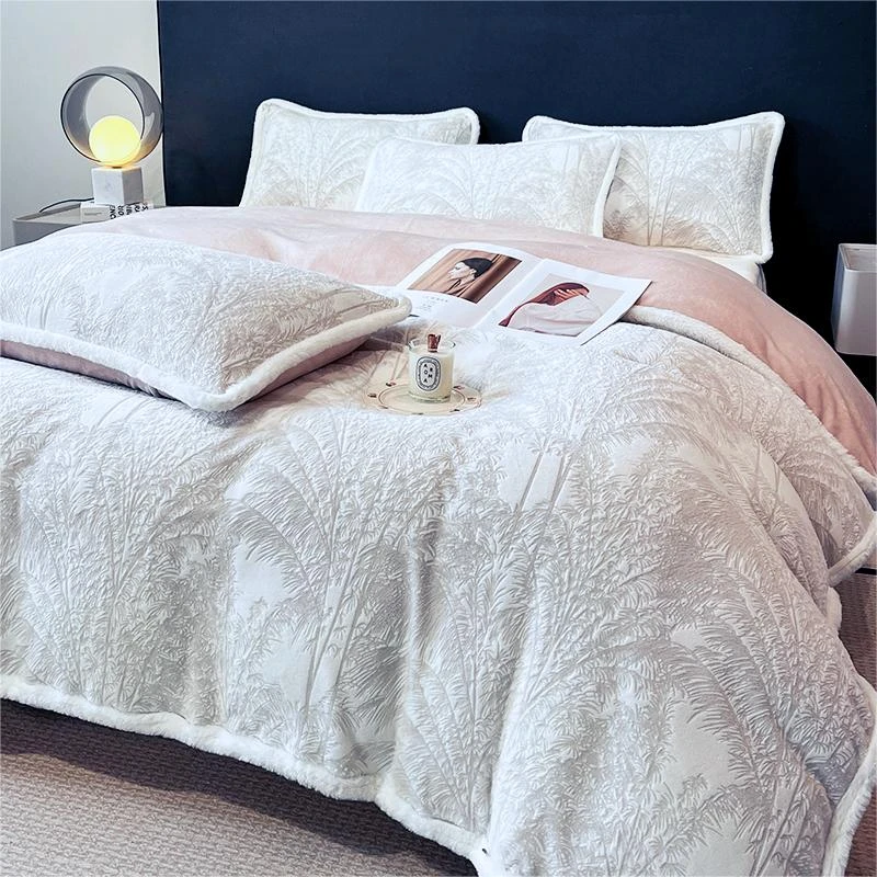 加厚冬款四件套牛奶绒宝宝绒四件套床上用品被套加绒双面绒套装