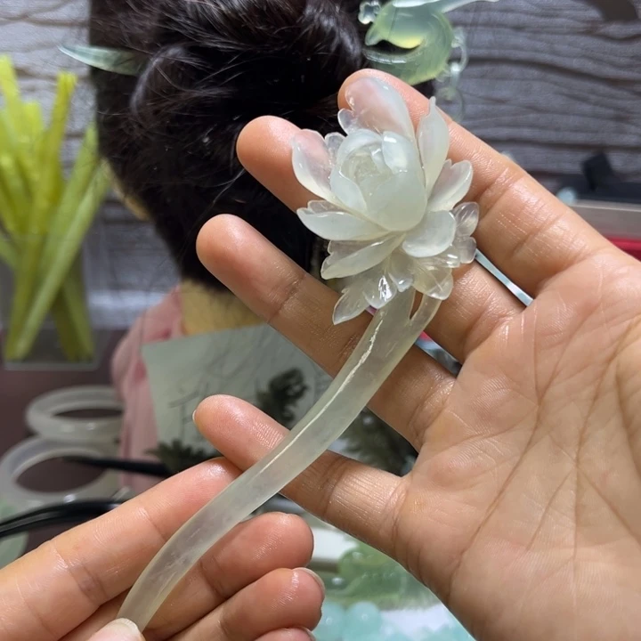 蛇纹石玉未镶嵌发簪